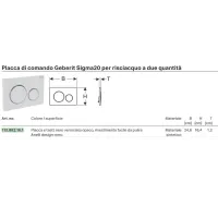 Geberit Sigma20 - Placca di comando, nero opaco/nero 115.882.16.1