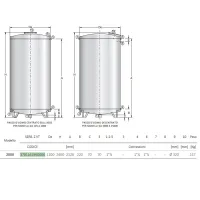 Serbatoio zincato da 2000 litri per stoccaggio di acqua a pressione atmosferica 3701161990006