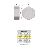 4100 - Tappo cieco completo di guarnizione - Misura 3/4" 4100 34