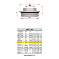 4200 - Riduzione terminale con tenuta O'RING - Misura 1" 4200 112