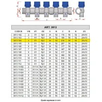 3913 - Collettore componibile di ritorno - Misura 1" - 4 derivazioni 3913 104