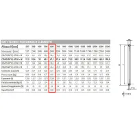 Ardesia radiatore tubolare 2 colonne h.600 - 13 elementi - colore bianco RAL9016 - completo di tappo cieco e riduzioni da 1/2" 3541700024190