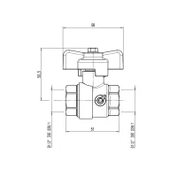 BALLSTOP, Valvola a sfera con ritegno incorporato, per impianti di riscaldamento. Misura 1/2" 327400