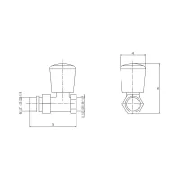 Valvola termostatizzabile predisposta per comandi termostatici, elettrotermici, elettronici. Versione dritta. Per tubo in ferro. Misura 1/2" 402402