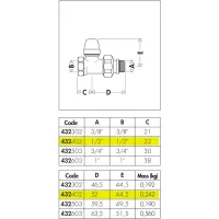 Detentore. Attacchi dritti. Per tubo in ferro. Misura 1/2" 432402