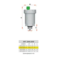 2050 - Valvola automatica sfogo aria diritta - Misura 3/8" 2050 38