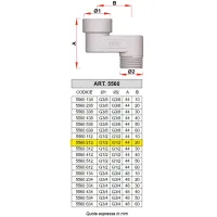 5560 - Raccordo eccentrico, attacchi femmina-maschio - Misura 1/2" x 1/2" - Interasse 2 cm 5560 212