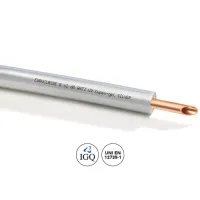 Tubo di rame CUPEX GEL SILVER ø1/2" x 1 (d. 12,70 mm) rivestito da guaina.  Spessore rivestimento 7 mm. Per climatizzazione. (prezzo a metro - minimo acquistabile 50 metri e multipli)