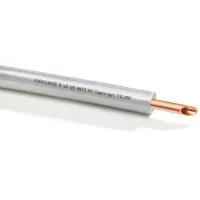 Tubo di rame CUPEX GEL SILVER  ø1/4" x 0,80 (d. 6,35 mm) isolato da una guaina - Spessore nominale isolante 9 mm (prezzo a metro - minimo acquistabile 50 metri e multipli)