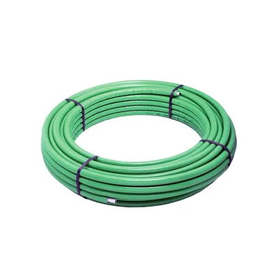 Tubo PE-X/Al/PE-X ø20x2 preisolato per condizionamento, uso sanitario e riscaldamento fornito in rotoli - Colore verde (Legge 10/91) (Prezzo a metro-min.acquisto 50 metri e multipli) 2580012020050