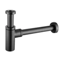 Sifone a bottiglia tondo con attacco 1"1/4G nero opaco ZACC240NO - -  PAFFONI - -  