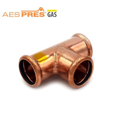 Tee femmina ø22 AESPRES GAS in rame a pressare 682022000G - -  RACCORDERIE METALLICHE - -  