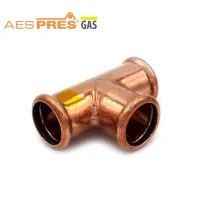 Tee femmina ø28 AESPRES GAS in rame a pressare 682028000G - -  RACCORDERIE METALLICHE - -  