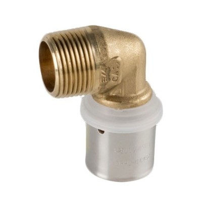 Raccordo gomito maschio 16x2,25 x 1/2" - Pexal Brass - raccordo a pressare VS0170507