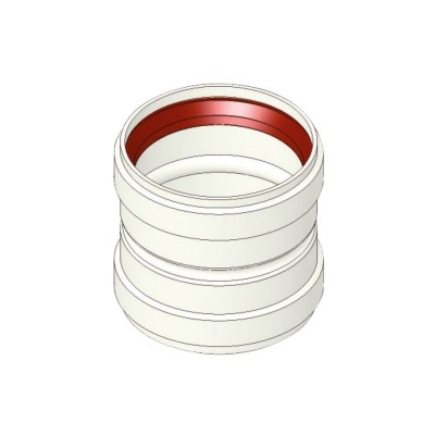 Manicotto FF ø 80 mm in alluminio bianco - per scarico fumi 51040-MA - -  CONTI - -  