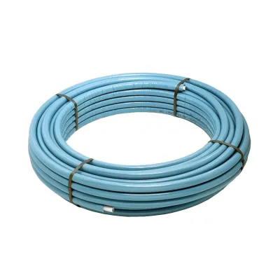 Tubo PE-X/Al/PE-X ø32x3 multistrato preisolato per uso sanitario e riscaldamento fornito in rotoli - Colore azzurro (Legge 10/91) (Prezzo a metro-min.acquisto 25 metri e multipli) 2550003230025