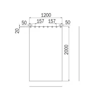 Inda Hotellerie tenda in poliestere impermeabilizzato con 8 ganci, tinta unita bianco A02591QD