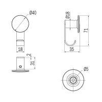 Inda One appendiabiti doppio, finitura cromo AV120BCR