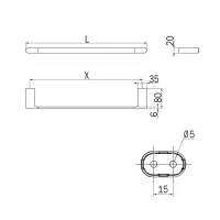 Inda Mito portasalviette L.49 cm, finitura cromo A2018BCR