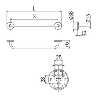 Inda Colorella portasalviette L.37 cm, finitura cromo A2390ACR