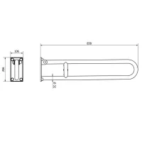 830AB-I-B Barra ribaltabile con bloccaggio - cm 83 - serie verniciata antibatterica bianca 830-I-B