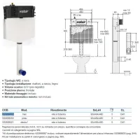 TROPEA S MURARE cassetta wc incasso meccanica con rivestimento rete e foderina. Per vaso wc a terra. VS0858002