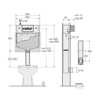 TROPEA S MURARE cassetta wc incasso meccanica con rivestimento rete e foderina. Per vaso wc a terra. VS0858002