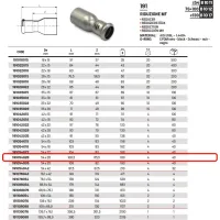 Riduzione MF ø54 x 28 Inox 316L a pressare 191054028