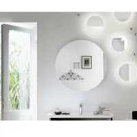 Specchio Maggiore rotondo 80x80 cm cromo satinato S201810 - -  INDA - -  