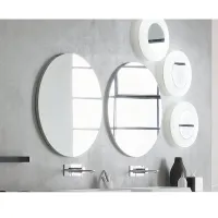 Specchio Maggiore rotondo 80x80 cm cromo satinato S201810 - -  INDA - -  