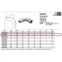 Curva 90° MF raggio stretto ø18 inox 316L a pressare GAS 181018901CG