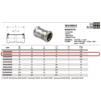 Manicotto ø18 Inox 316L a pressare GAS 183018000G - -  RACCORDERIE METALLICHE - -  