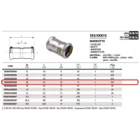 Manicotto ø28 Inox 316L a pressare GAS 183028000G - -  RACCORDERIE METALLICHE - -  
