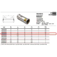 Manicotto passante ø28 Inox 316L a pressare GAS 183028001G - -  RACCORDERIE METALLICHE - -  