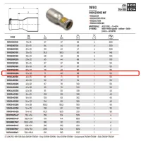 Riduzione MF ø35 x 28 Inox 316L a pressare GAS 191035028G - -  RACCORDERIE METALLICHE - -  