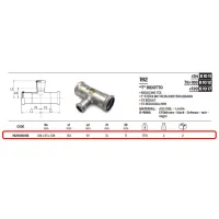Tee ridotto ø108 x 35x 108 Inox 316L a pressare 192108035