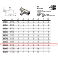 Tee ridotto ø54 x 28 x 54 Inox 316L a pressare 192054028