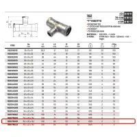 Tee ridotto ø76,1 x 35 x 76,1 Inox 316L a pressare 192076035