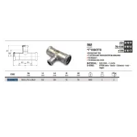 Tee ridotto ø88,9 x 76,1 x 88,9 Inox 316L a pressare 192088076