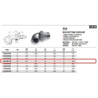 Bocchettone curvo ø3/4"MF inox 316 342304316