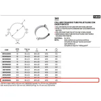 Collare ø200 per fissaggio tubo polietilene con dado puntato ø1/2" 262200000