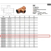 Tee ridotto femmina ø42 x 15 x 42 AESPRES in rame a pressare 692042015