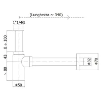 Sifone a bottiglia tondo con attacco 1"1/4G ZACC240AC - -  PAFFONI - -  