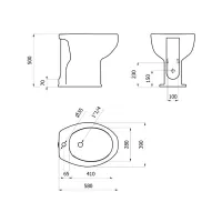 421_B Bidet per bagno disabili, serie basic 421_B