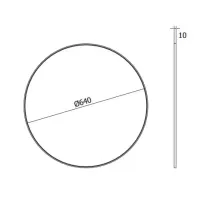 Specchio tondo ø640 mm da applicare sulla barra con cornice in legno laccato nero opaco EVBASTBN