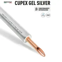 Tubo di rame CUPEX GEL SILVER ø1/2" x 1 (d. 12,70 mm) rivestito da guaina.  Spessore rivestimento 7 mm. Per climatizzazione. (prezzo a metro - minimo acquistabile 50 metri e multipli)