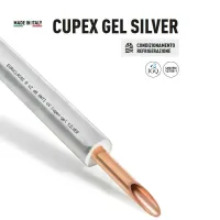 Tubo di rame CUPEX GEL SILVER  ø1/4" x 0,80 (d. 6,35 mm) isolato da una guaina - Spessore nominale isolante 9 mm (prezzo a metro - minimo acquistabile 50 metri e multipli)