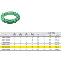 Tubo PE-X/Al/PE-X ø26x3 preisolato per condizionamento, uso sanitario e riscaldamento fornito in rotoli - Colore verde (Legge 10/91) (Prezzo a metro-min.acquisto 25 metri e multipli) 2580012630025