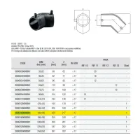3005 Curva ø160 a 45° PE100 - S5 Gas - PN 16 20°C elettrosaldabile 3005160000001