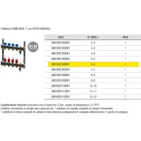 60010221 Collettore COMBI INOX 1" con sfiato manuale - n° anelli 6+6 6001022106001